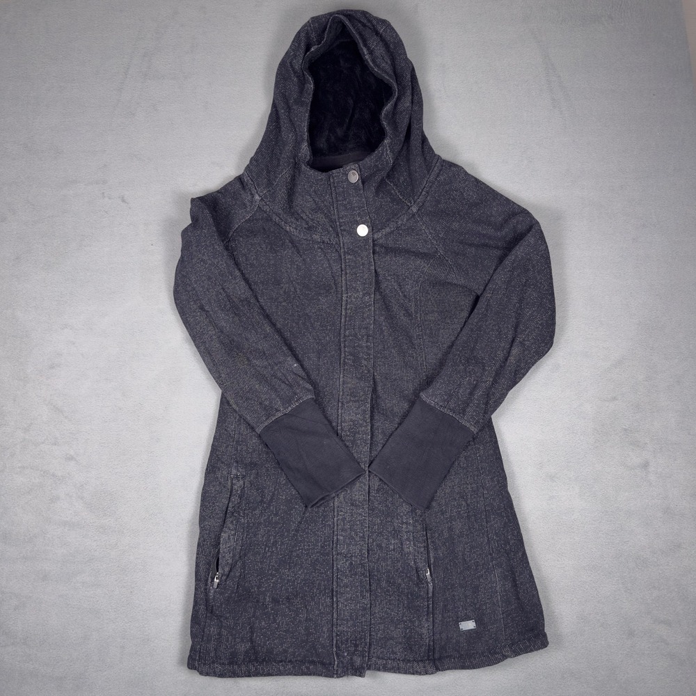 The North Face Womens Crescent Parka Charcoal Grey Fleece Lined Hooded Jacket M